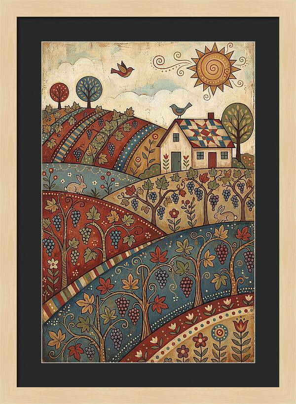 Vibrant Vineyard Landscape