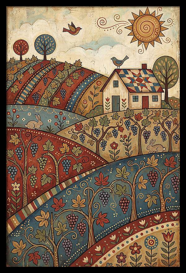 Vibrant Vineyard Landscape
