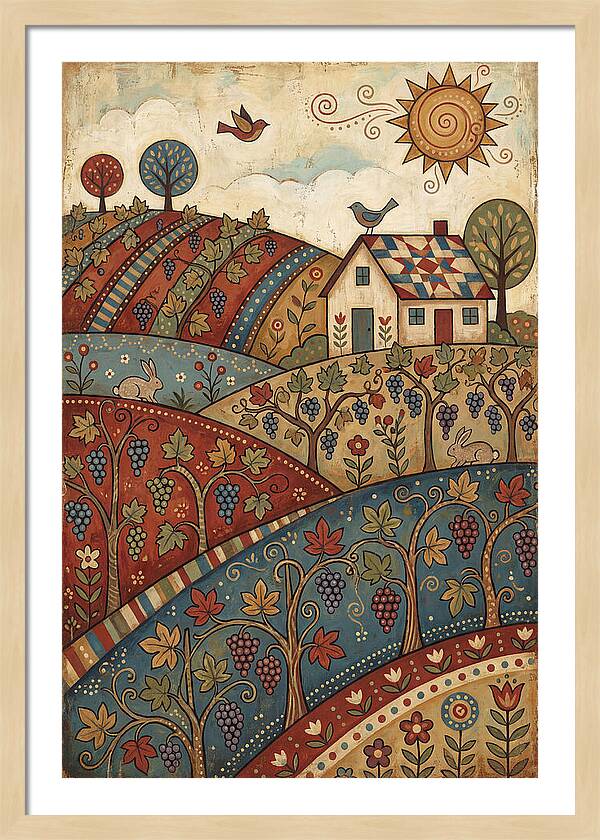 Vibrant Vineyard Landscape