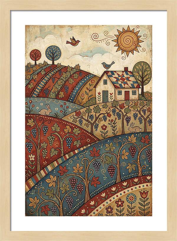 Vibrant Vineyard Landscape