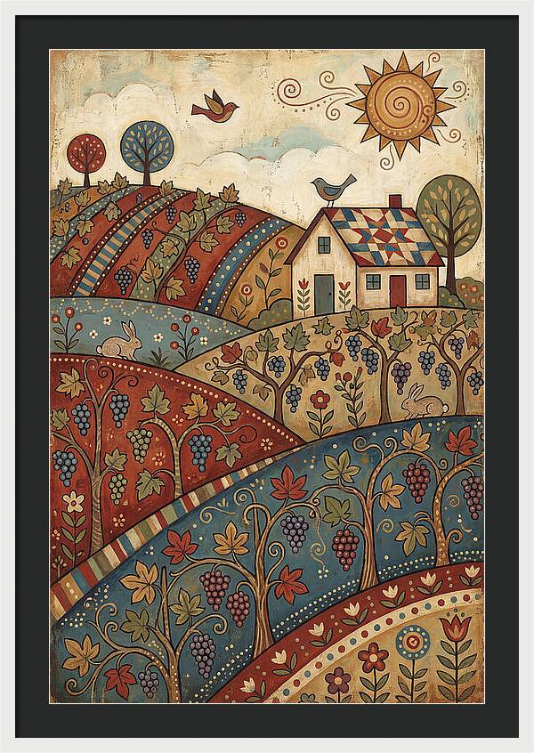 Vibrant Vineyard Landscape