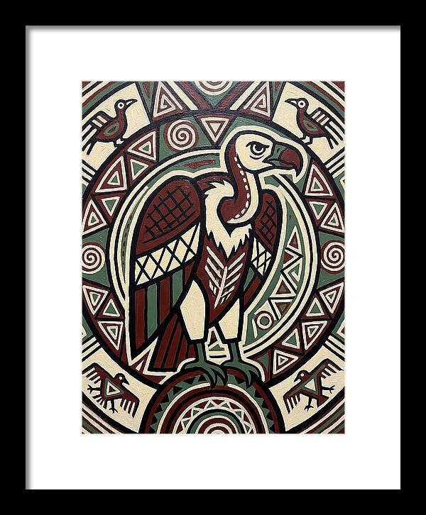 Vibrant Vulture Folk Art