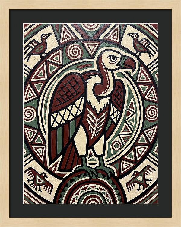 Vibrant Vulture Folk Art