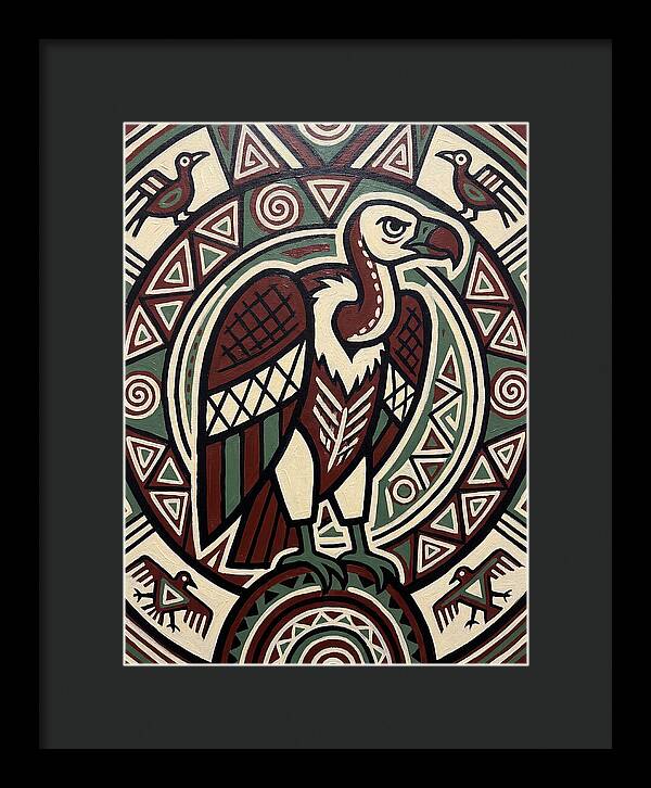 Vibrant Vulture Folk Art