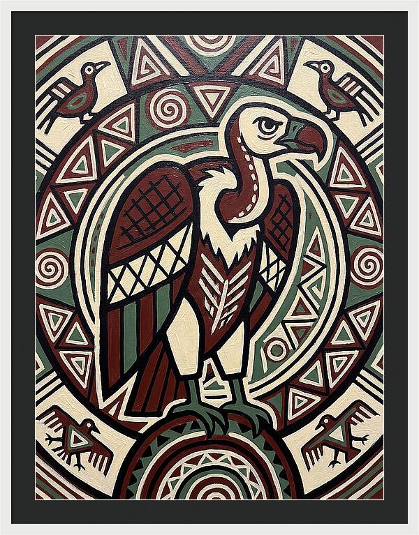 Vibrant Vulture Folk Art