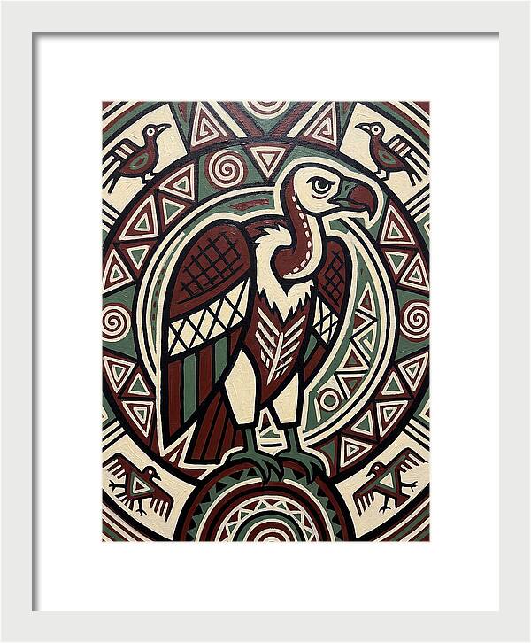 Vibrant Vulture Folk Art