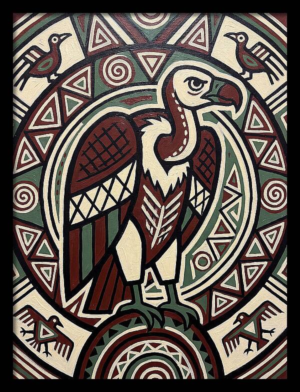 Vibrant Vulture Folk Art