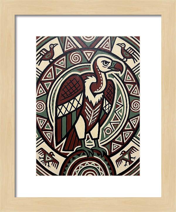 Vibrant Vulture Folk Art