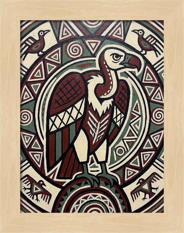 Vibrant Vulture Folk Art