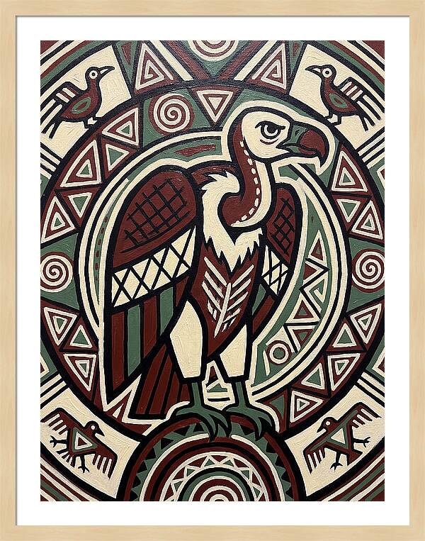 Vibrant Vulture Folk Art