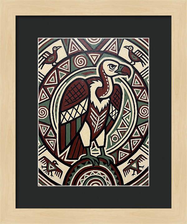 Vibrant Vulture Folk Art