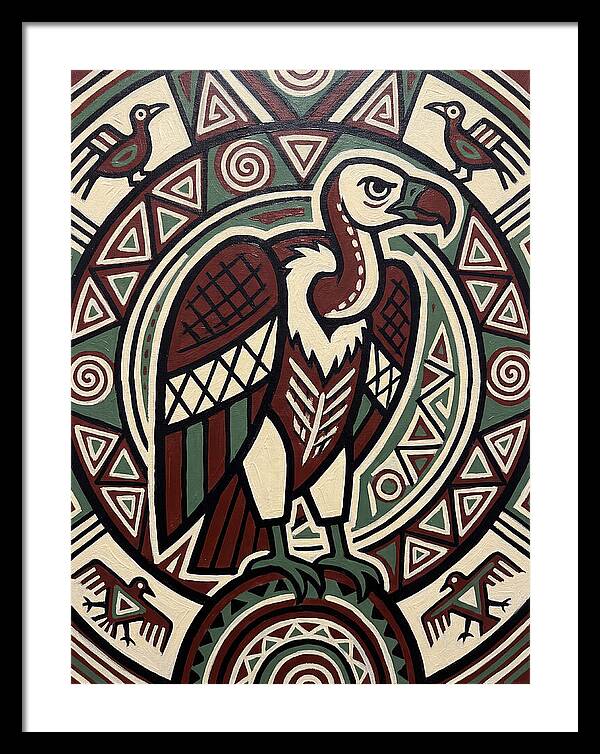 Vibrant Vulture Folk Art