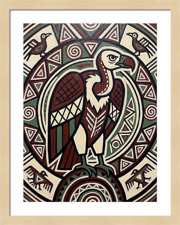 Vibrant Vulture Folk Art