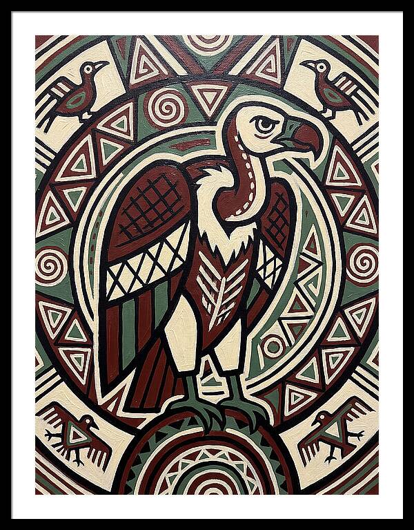 Vibrant Vulture Folk Art