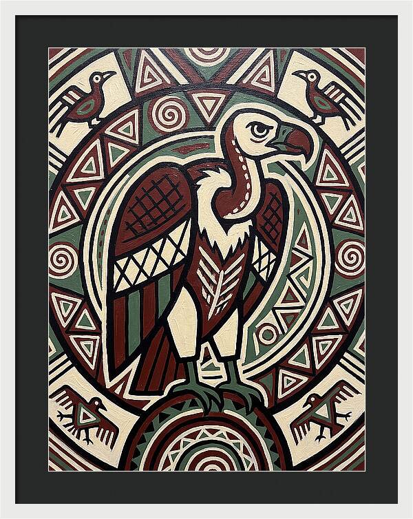 Vibrant Vulture Folk Art