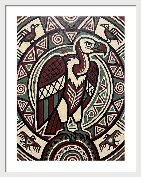 Vibrant Vulture Folk Art
