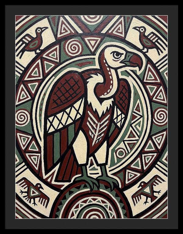 Vibrant Vulture Folk Art