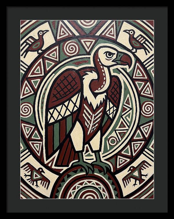 Vibrant Vulture Folk Art
