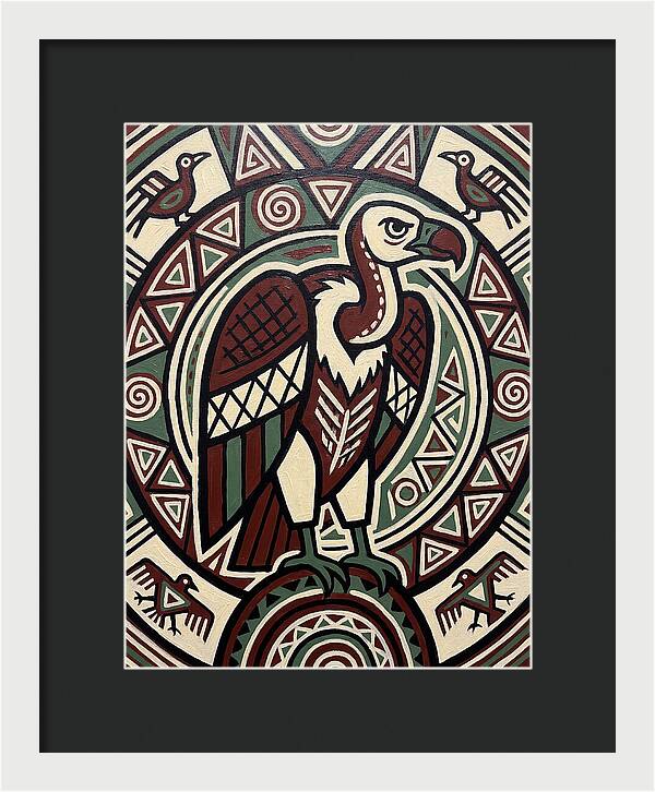 Vibrant Vulture Folk Art
