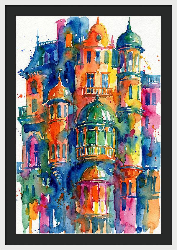 Vibrant Watercolor Architecture