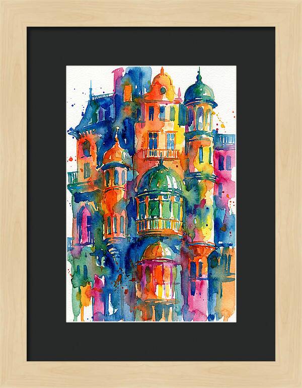 Vibrant Watercolor Architecture