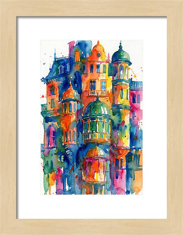 Vibrant Watercolor Architecture
