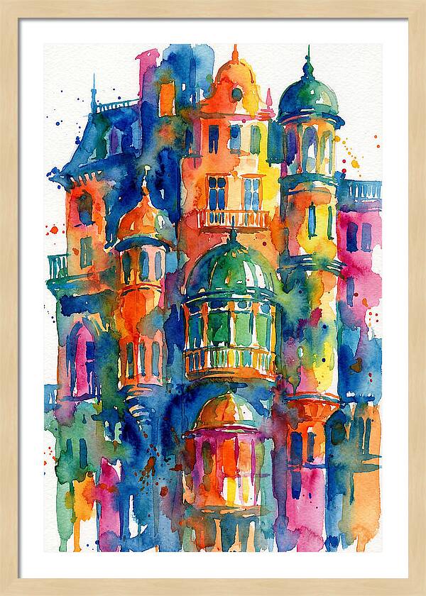 Vibrant Watercolor Architecture
