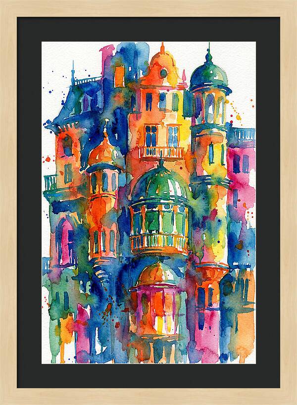 Vibrant Watercolor Architecture