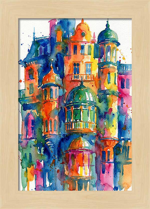 Vibrant Watercolor Architecture