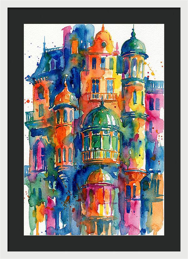 Vibrant Watercolor Architecture