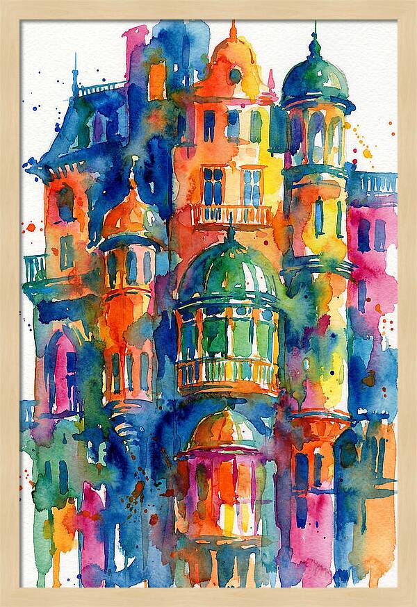 Vibrant Watercolor Architecture