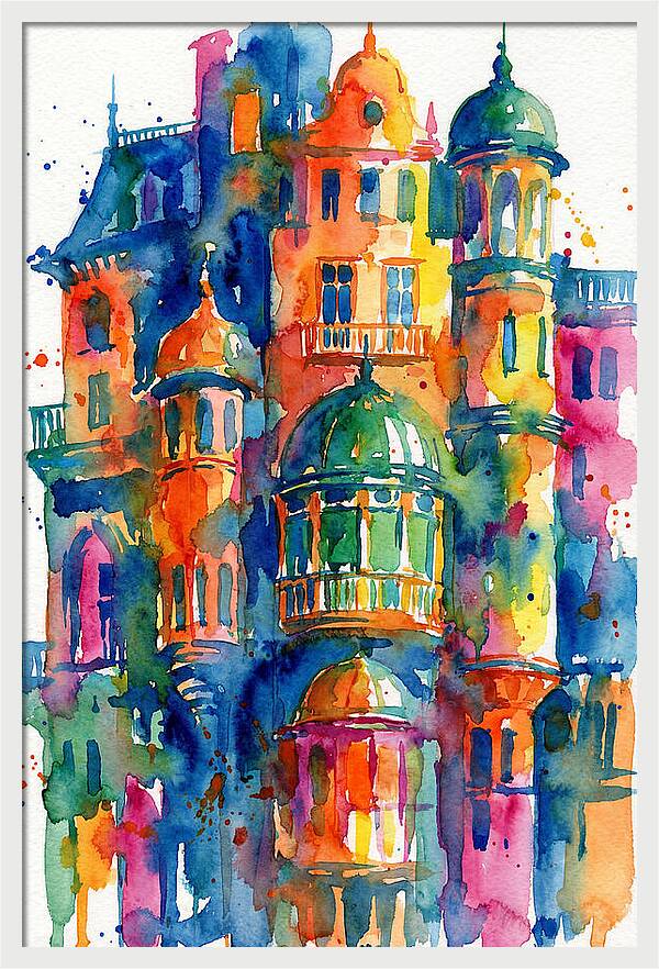 Vibrant Watercolor Architecture