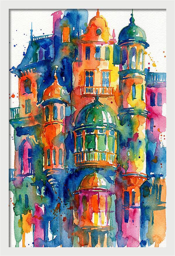 Vibrant Watercolor Architecture