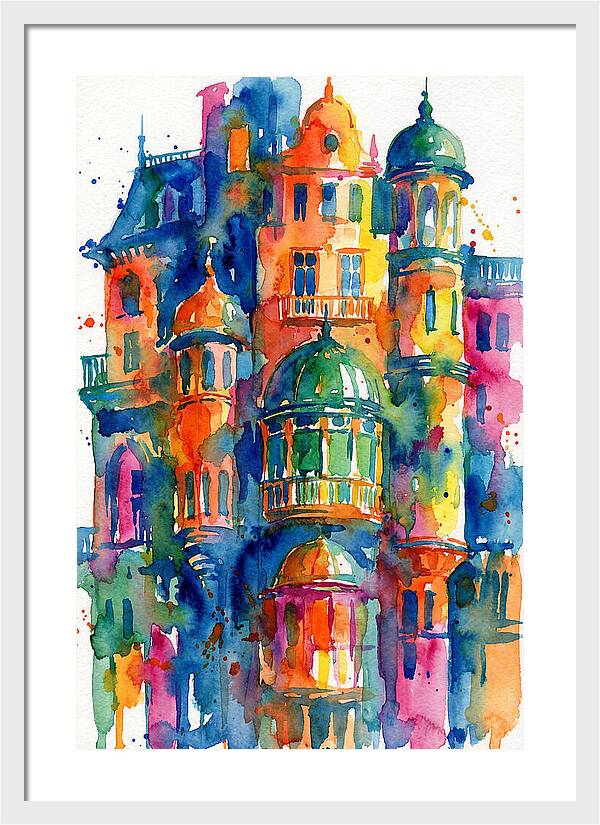 Vibrant Watercolor Architecture