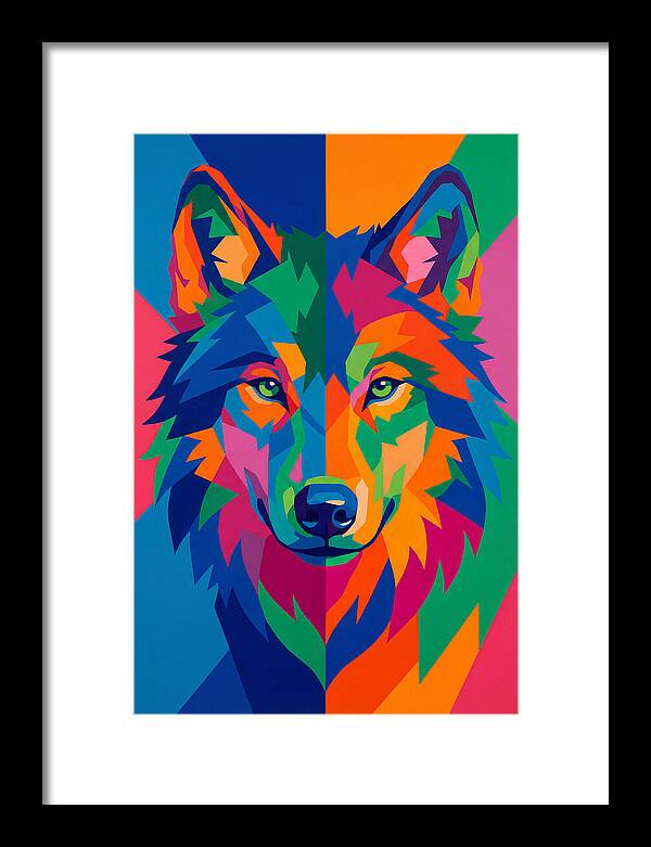 Vibrant Wolf Portrait