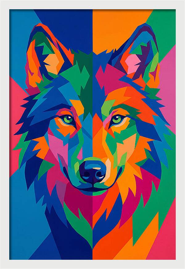 Vibrant Wolf Portrait