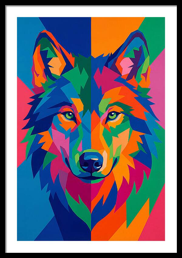 Vibrant Wolf Portrait