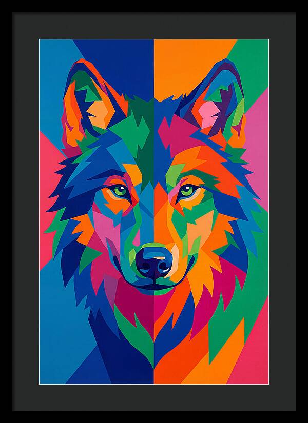 Vibrant Wolf Portrait
