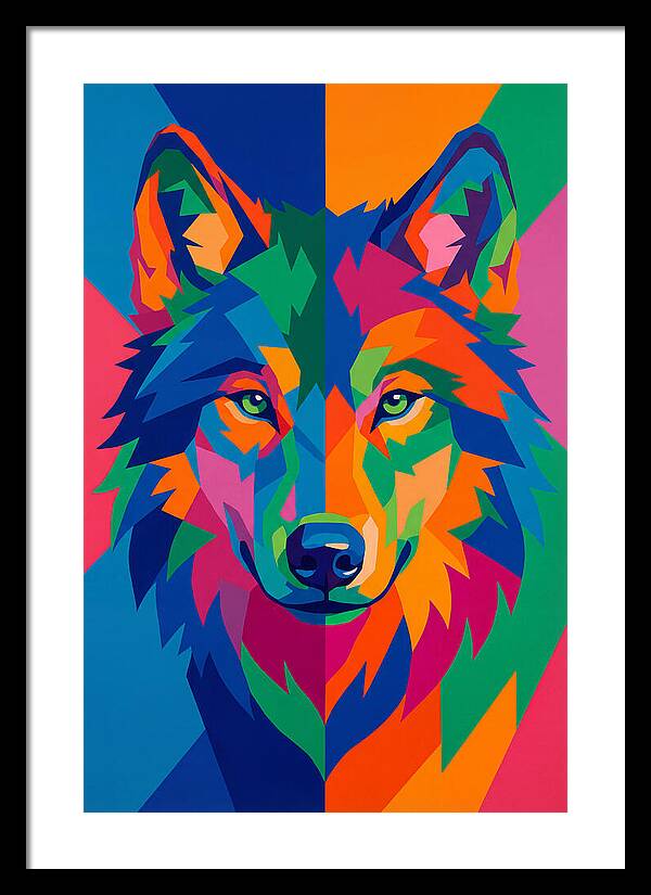 Vibrant Wolf Portrait