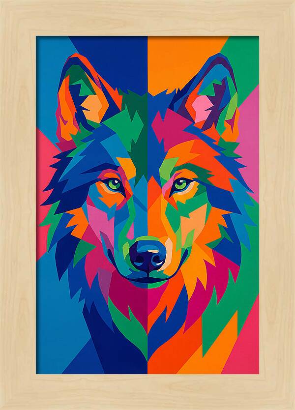 Vibrant Wolf Portrait