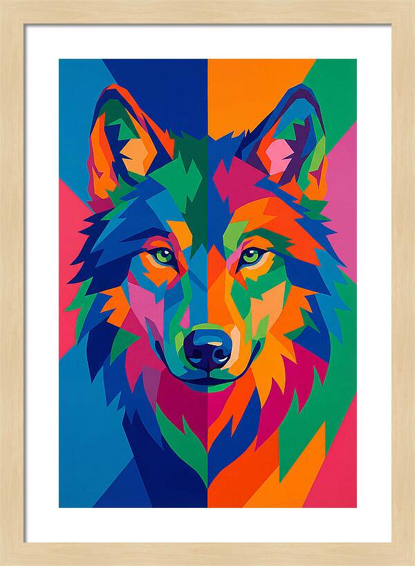 Vibrant Wolf Portrait