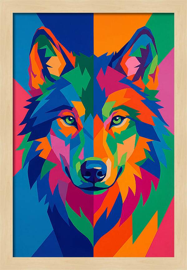 Vibrant Wolf Portrait