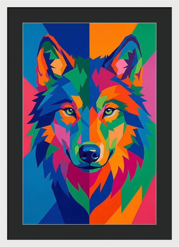 Vibrant Wolf Portrait
