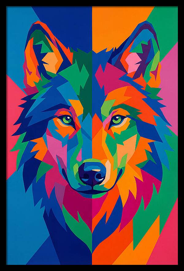 Vibrant Wolf Portrait