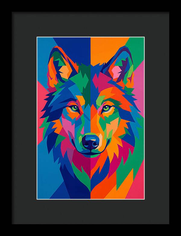 Vibrant Wolf Portrait