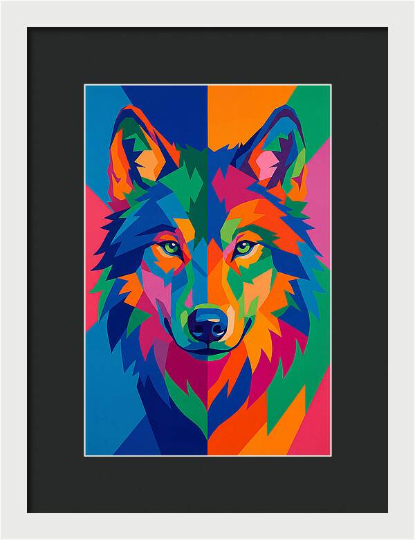 Vibrant Wolf Portrait
