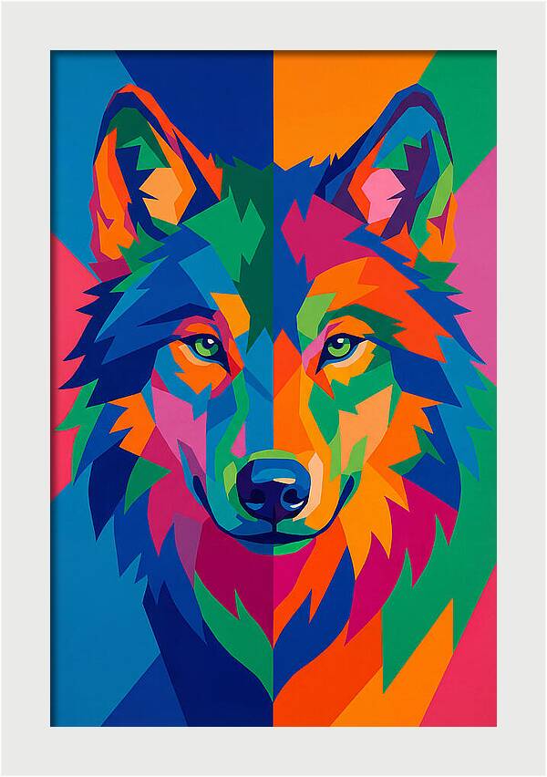 Vibrant Wolf Portrait