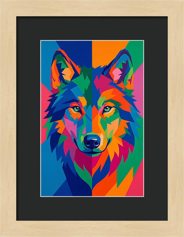 Vibrant Wolf Portrait