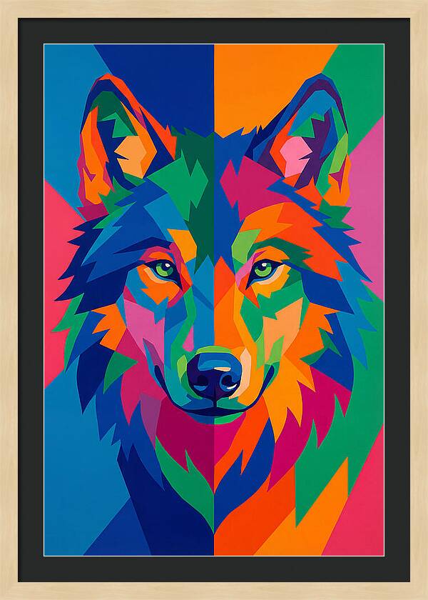 Vibrant Wolf Portrait