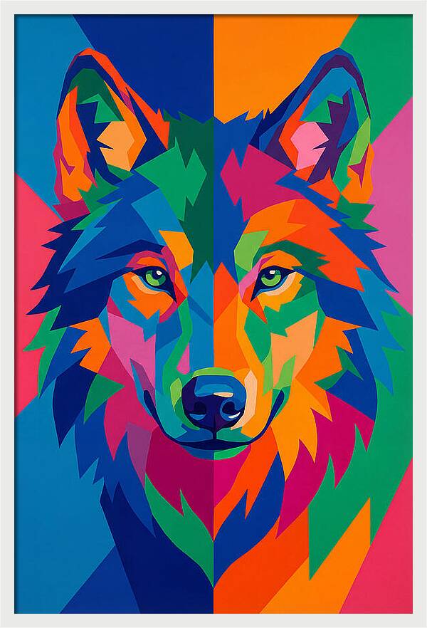 Vibrant Wolf Portrait